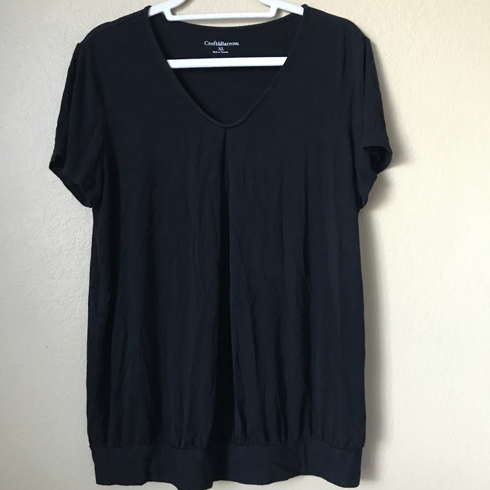 Croft and Barrow Black classic Blouse Sz XL